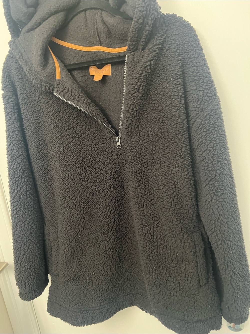 Koolaburra by Ugg Black Sherpa Half-Zip Hooded Pullover